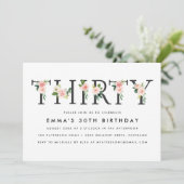Blush Florals | 30歳の誕生日パーティーの招待状 招待状 (スタンド正面)