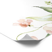 Blush Florals Bridal Shower Welcome Sign ポスター (角)