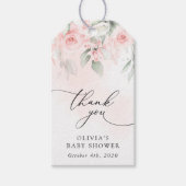 Blush Flowers, Pink Flowers, Boho, Baby Shower ギフトタグ (正面)