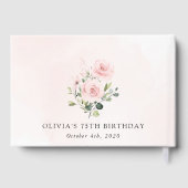 Blush Flowers, Pink Flowers, Boho, Birthday ゲストブック (裏面)