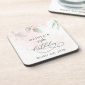Blush Flowers, Pink Flowers, Boho, Birthday コースター (左側)