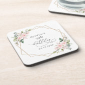 Blush Flowers, Pink Flowers, Boho, Birthday コースター (左側)