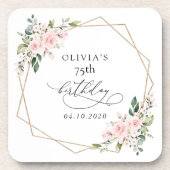 Blush Flowers, Pink Flowers, Boho, Birthday コースター (正面)