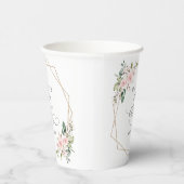 Blush Flowers, Pink Flowers, Boho, Birthday 紙コップ (右)