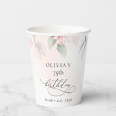 Blush Flowers, Pink Flowers, Boho, Birthday 紙コップ (裏面)