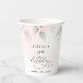 Blush Flowers, Pink Flowers, Boho, Birthday 紙コップ (正面)