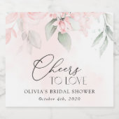 Blush Flowers, Pink Flowers, Boho, Bridal Shower スパークリングワインラベル (シングルラベル)