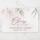Blush Flowers, Pink Flowers, Boho, Bridal Shower スパークリングワインラベル (シングルラベル)