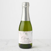 Blush Flowers, Pink Flowers, Boho, Bridal Shower スパークリングワインラベル (正面)