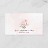 Blush Flowers, Pink Flowers, Boho, Bridal Shower プレイスカード (裏面)