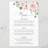 Blush Flowers, Pink Flowers, Boho, Wedding Menu (正面)