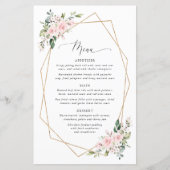 Blush Flowers, Pink Flowers, Boho, Wedding Menu (正面)
