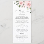 Blush Flowers, Pink Flowers, Bridal Shower Menu メニュー (正面)