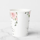 Blush Flowers, Pink Flowers, Greenery, Birthday 紙コップ (右)