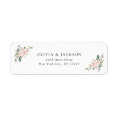 Blush Flowers, Pink Flowers, Greenery, Wedding ラベル (正面)