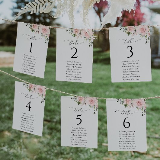 Blush Flowers, Pink Flowers, Seating Chart Cards