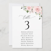 Blush Flowers, Pink Flowers, Seating Chart Cards (正面)