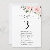 Blush Flowers, Pink Flowers, Seating Chart Cards (裏面)