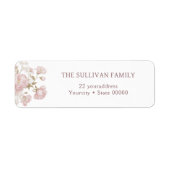 Blush flowers return address label ラベル (正面)