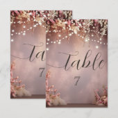 Blush Flowers String Lights 招待状 (正面/裏面)