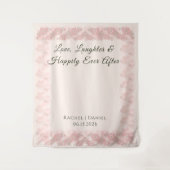 Blush Garden Floral Minimal Wedding Photo Backdrop タペストリー (正面)