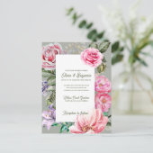 Blush Garden Romantic Floral Wedding Invitation ポストカード (スタンド正面)