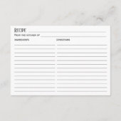 Blush Garden Rose Floral Bridal Shower Recipe Card エンクロージャーカード (裏面)