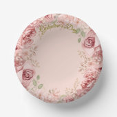 Blush Garden Roses Galentine Brunch Table Florals ペーパーボウル (正面)