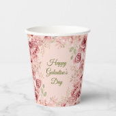 Blush Garden Roses Galentine Brunch Table Florals 紙コップ (正面)