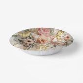 Blush Garden Roses Galentine Tea Party Florals ペーパーボウル (傾斜あり)
