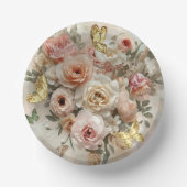 Blush Garden Roses Galentine Tea Party Florals ペーパーボウル (正面)