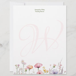 Blush Garden Watercolor Personalized レターヘッド
