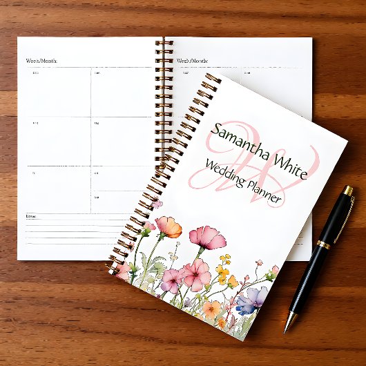 Blush Garden Watercolor Personalized Planner プランナー手帳
