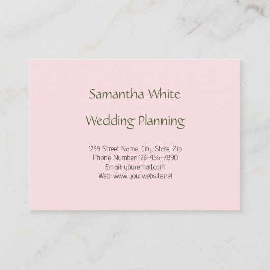 Blush Garden Watercolor Personalized Stationery 名刺 (裏面)