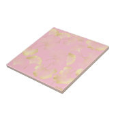 Blush Ginkgo Luxe – Gold Botanical on Pink (5) タイル (側面)