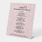 Blush Glitter Beauty salon monogram Price List  台座サイン (正面)