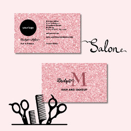 Blush Glitter hair Makeup monogram Logo 名刺