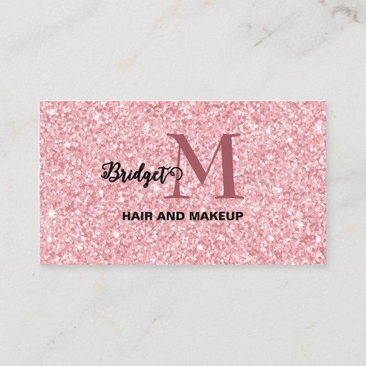 Blush Glitter hair Makeup monogram Logo 名刺 (裏面)