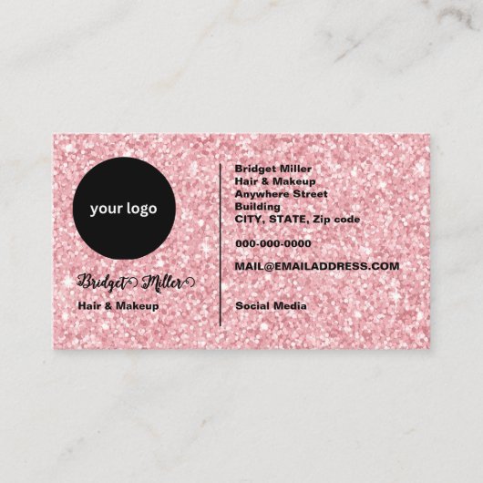 Blush Glitter hair Makeup monogram Logo 名刺 (正面)
