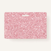 Blush Glitter hair salon elegant script photo バッジ (裏面)