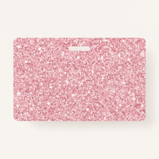 Blush Glitter hair salon elegant script photo バッジ (裏面)