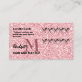 Blush Glitter hair salon monogram Logo ロイヤリティカード (裏面)