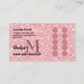 Blush Glitter hair salon monogram Logo ロイヤリティカード (裏面)