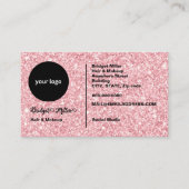 Blush Glitter hair salon monogram Logo  予約カード (正面)