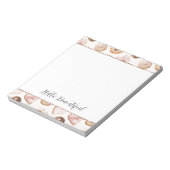 Blush Glitter Pink Cream Brown Hearts Treats ノートパッド (回転)