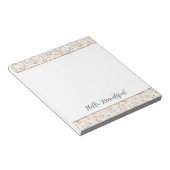 Blush Glitter Pink Cream Floral Bridal Shower ノートパッド (アングル)