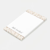 Blush Glitter Pink Cream Floral Bridal Shower ポストイット (アングル)