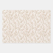 Blush Glitter Pink Cream Floral Bridal Shower ラッピングペーパーシート (正面)