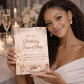 Blush Gold Dinner Party Invitation 招待状