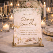 Blush Gold Dinner Party Invitation 招待状